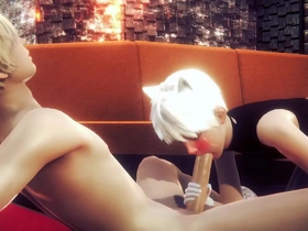 Yaoi femboy - alan handjob and blowjob - sissy trap crossdresser anime manga japanese asian game porn gay