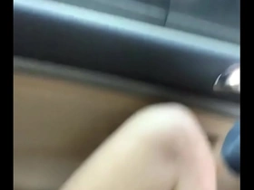 Cute male jerks public in car