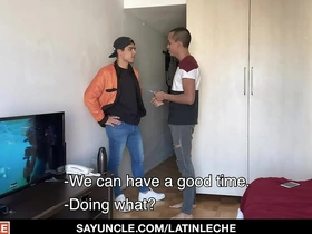 Latin boys meet up at the hotel room to experience a kinky time together