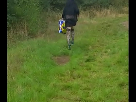 Bisexual crossdresser out in public again and if anyone was coming he would run away like he did again in this video part 1 of 2 videos