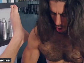 Long haired stud (diego sans) gives a proper grooming with a sensational blowjob to sexy (calhoun sawyer) - men