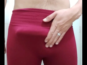 Solo erection big dick leggins