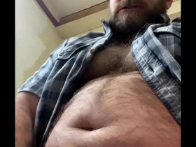 With musky jock gets off at work