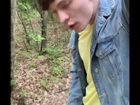 Hot boy jerking big dick outdoors / huge load / massive cock / sexy / handsome / teen / joi /