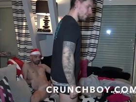 Real french straight boy fucked by his friend dresses in santa claus for surprise for christmas