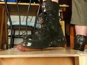 Erotic cock stomping with new rock boots hd