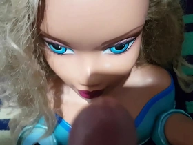 My jizz goes directly to barbie doll head