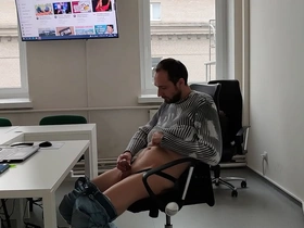 Naughty teacher gives an online lesson